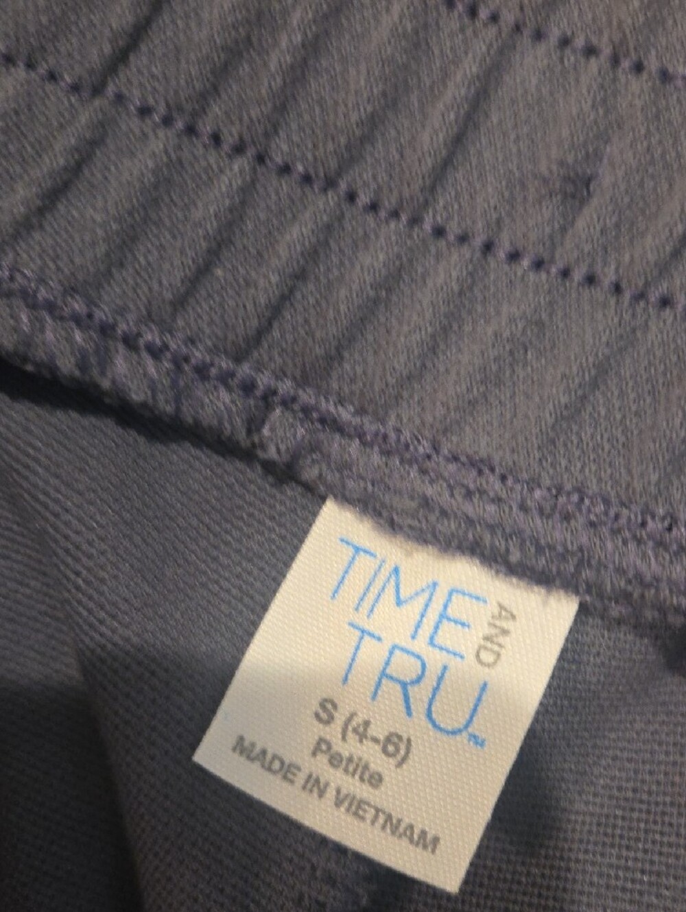 Time and Tru Petite Casual Knit Pants in Slate Blue - Picture 2 of 3